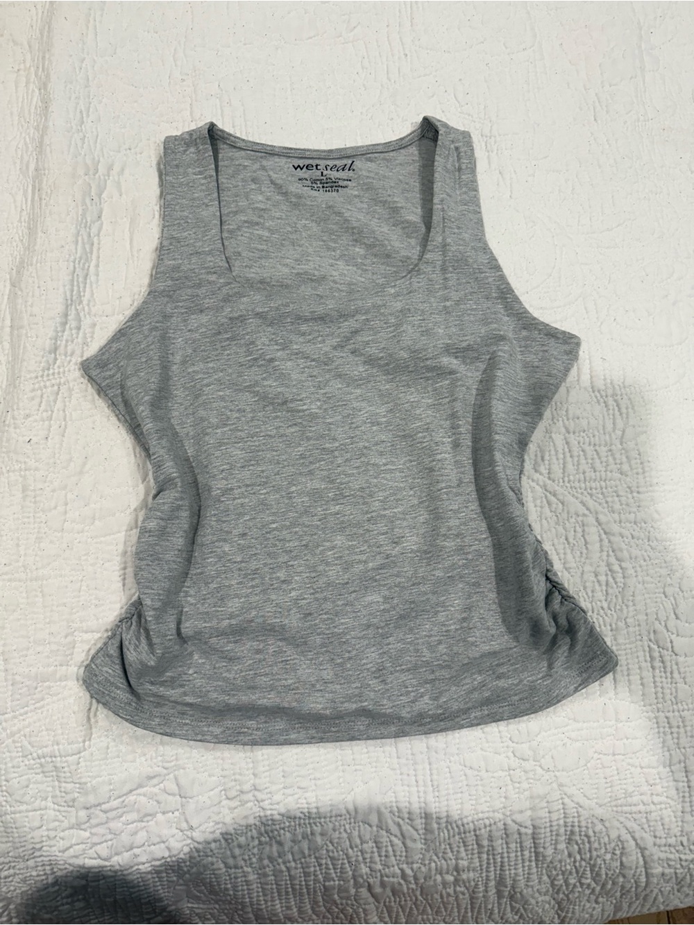 Wet Seal Light Gray Scoop Neck Tank Top